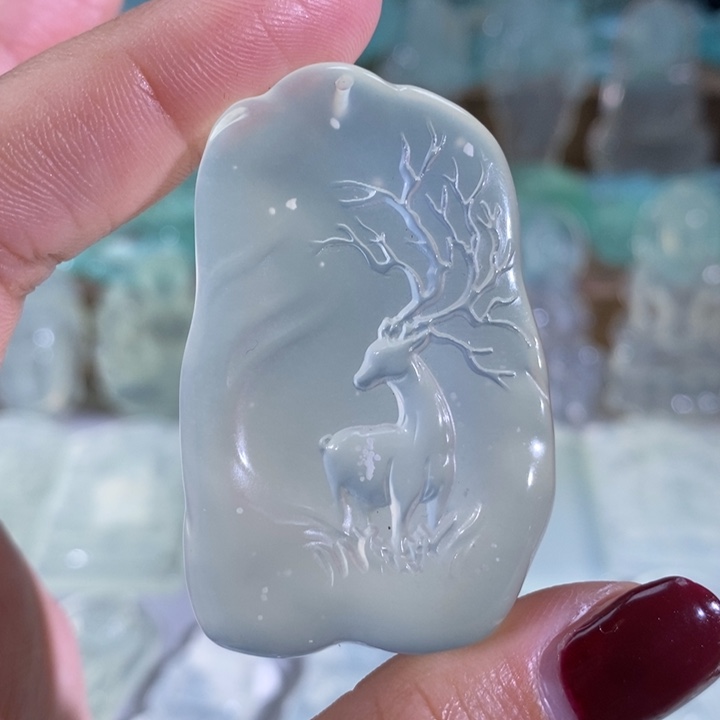 岫玉颈饰未镶嵌吊坠