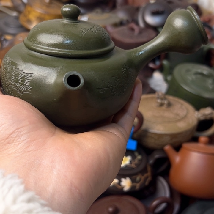 紫砂茶壶紫砂壶把手铁质