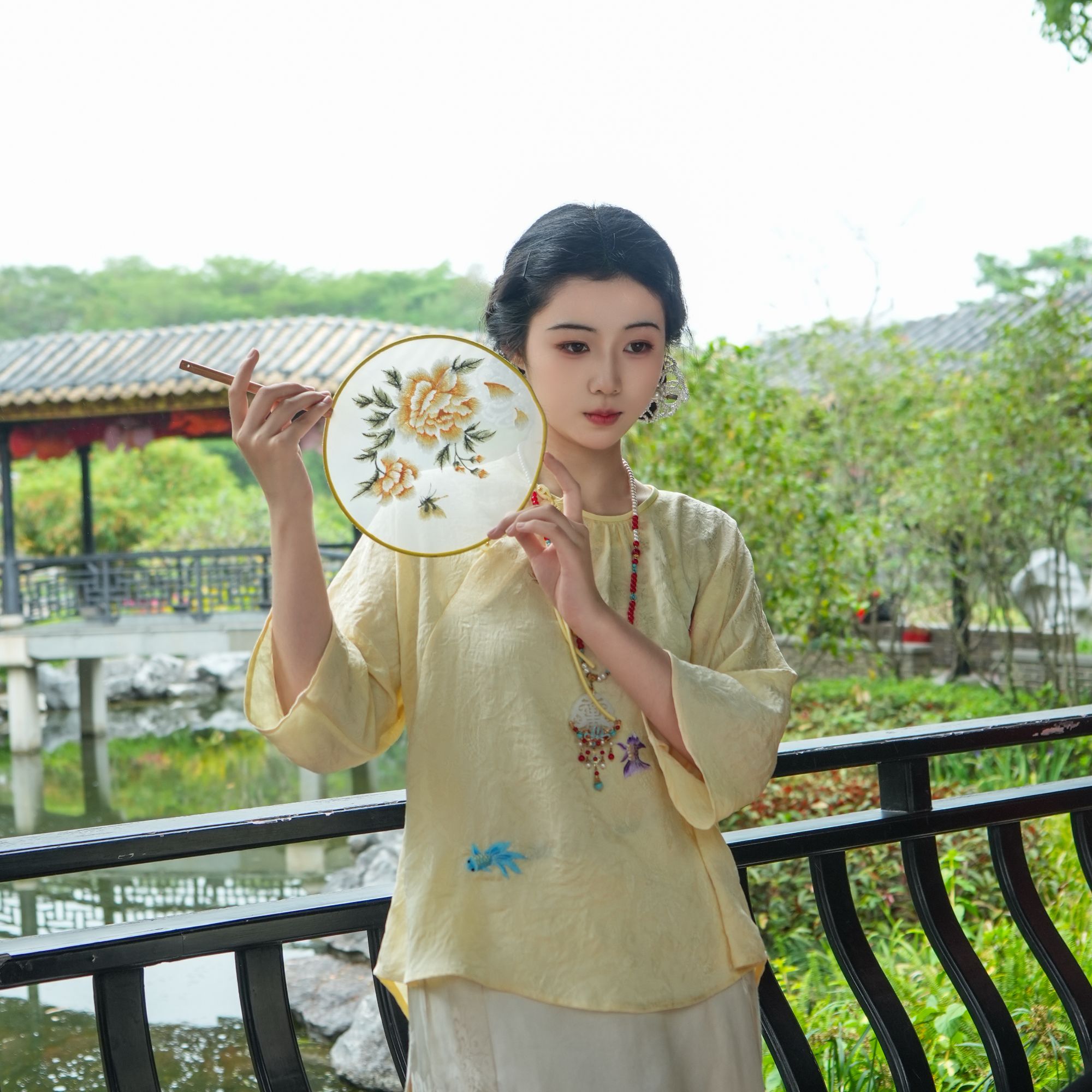 [锦鱼] 重工刺绣小衫新中式国风宽松上衣