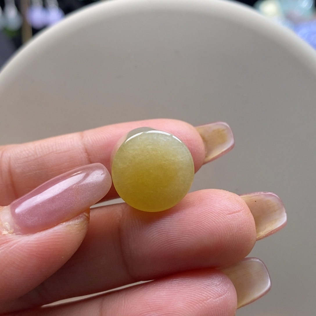 翡翠吊坠(不含链)未镶嵌翡翠满黄平扣