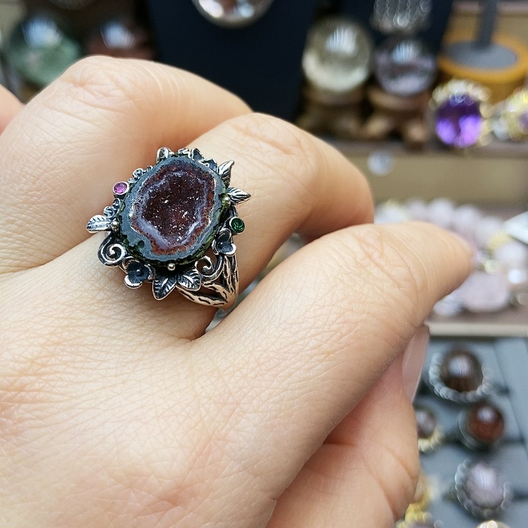 水晶戒指银S925镶嵌2**n