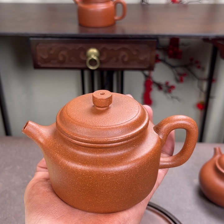 紫砂茶壶200cc红降坡德中