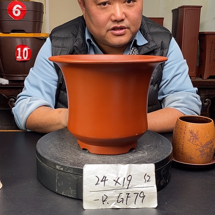 紫砂花盆货号一只GF79