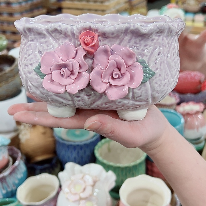 有孔，凑单福利满10元发货陶瓷多肉花盆！