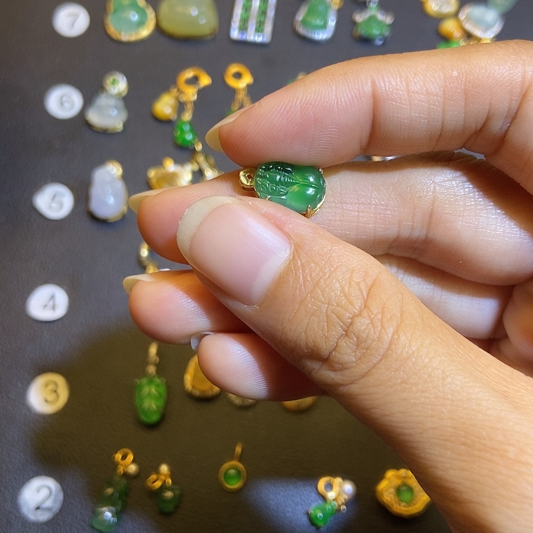 翡翠银S925镶嵌吊坠(不含链)