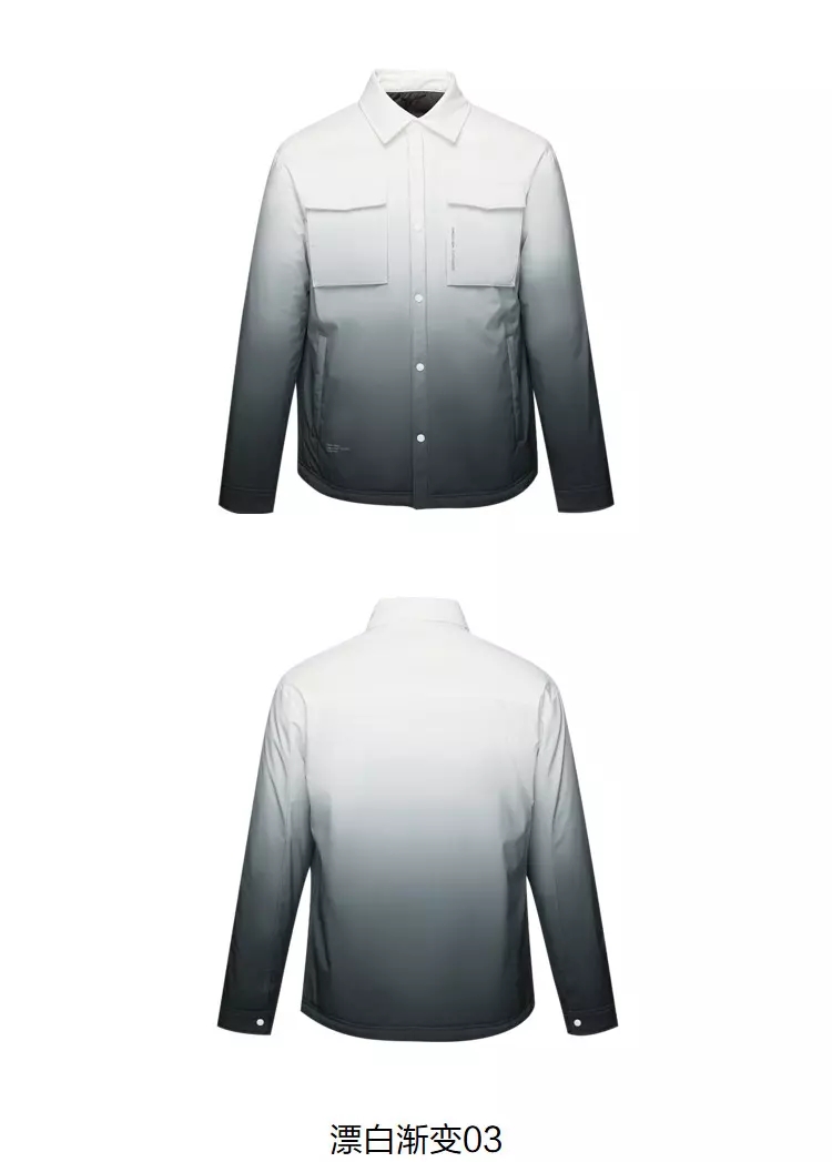 保暖宽松型常规款翻领休闲长袖男款服装渐变