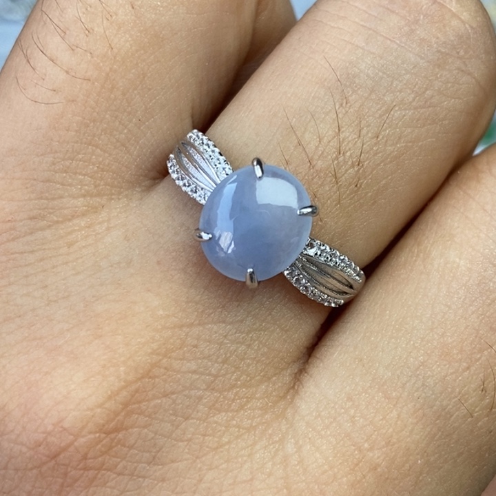 翡翠戒指银S925镶嵌戒指