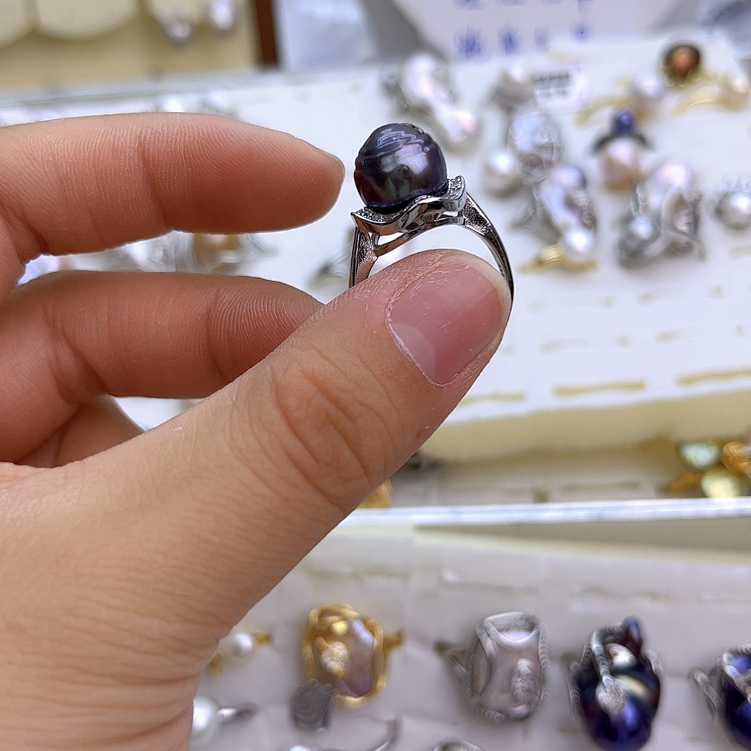 银S925镶嵌淡水珍珠项链定制383