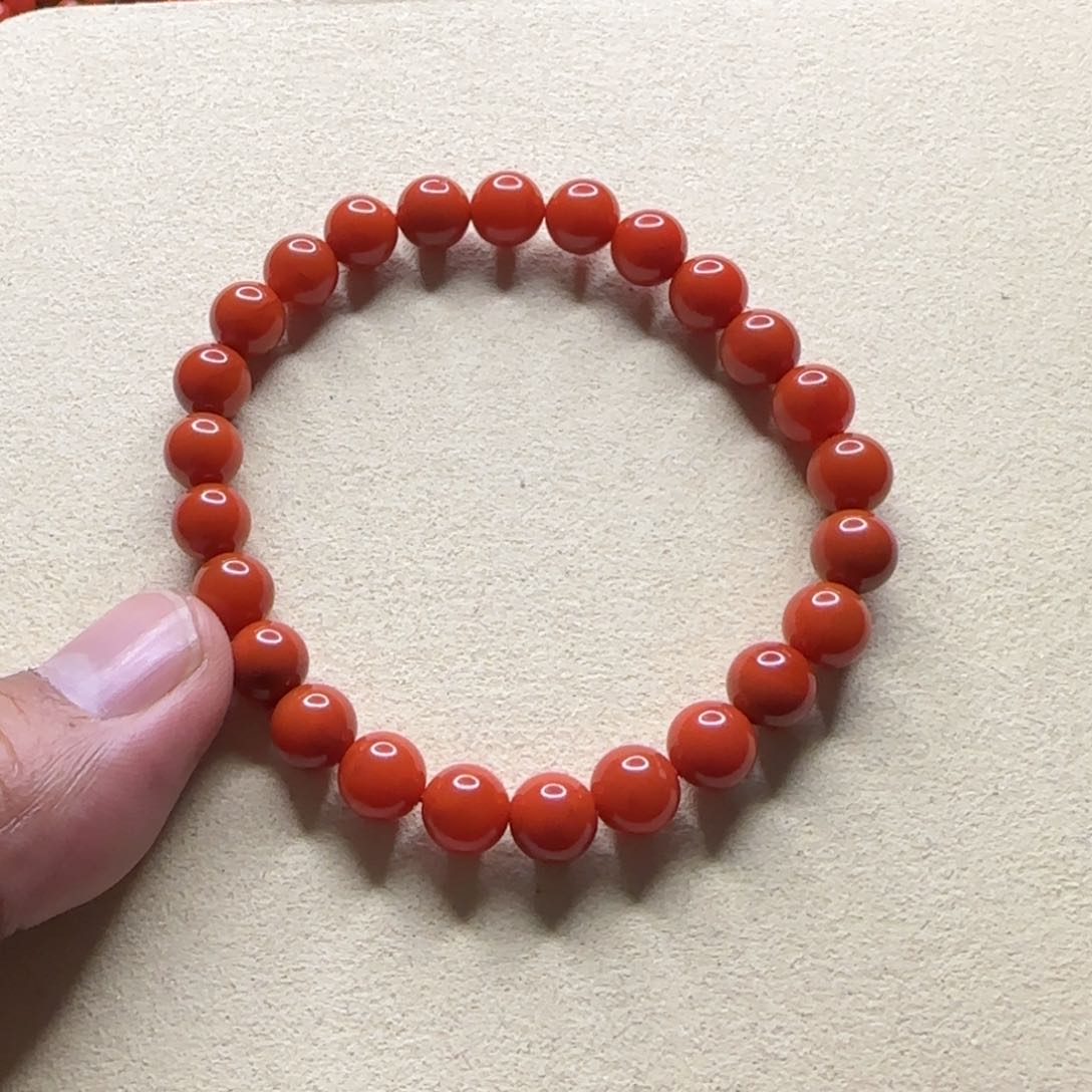 南红玛瑙手链未镶嵌e***a7.8mm冷水河