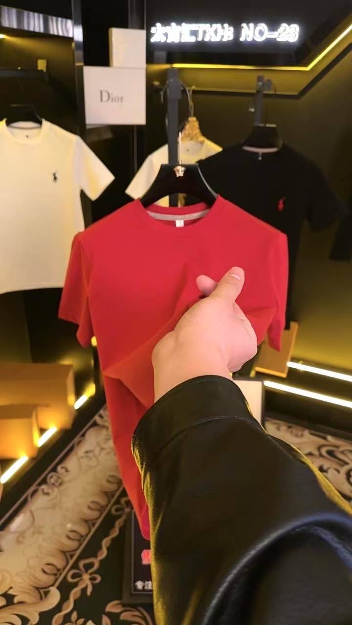 LU-秋季新款加厚男士时尚休闲潮流半袖圆领个性百搭半袖