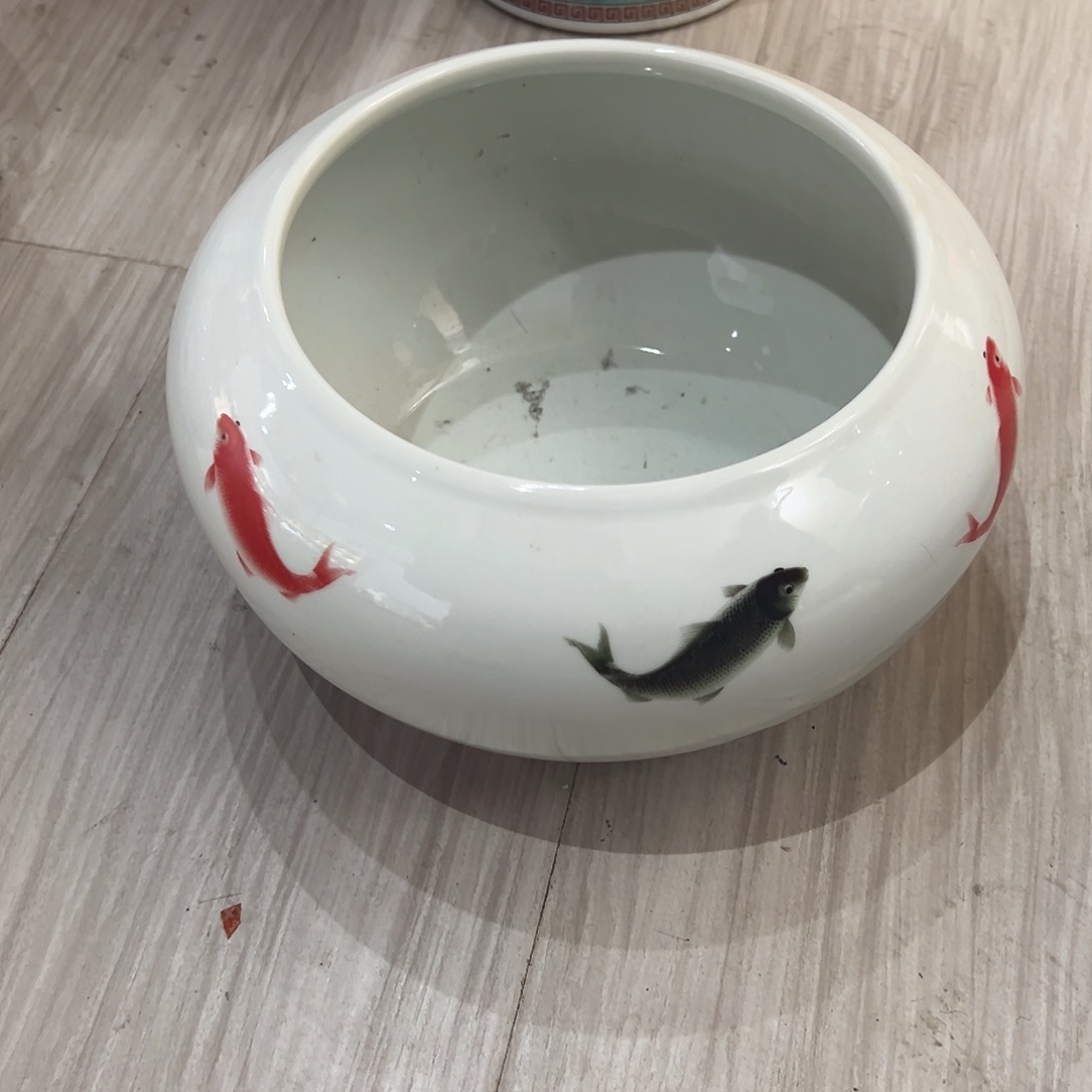 摆件陶14cm鱼图案鱼缸