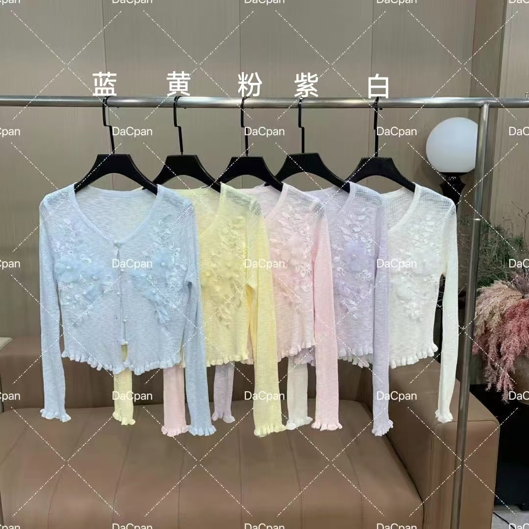 DACPAN-“林间小鹿”木耳边立体花针织开衫 2025/盼·PP 8615