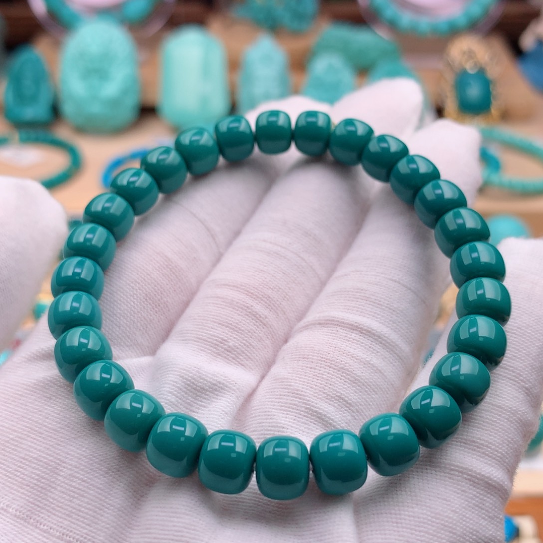 绿松石珠宝奇石未镶嵌8mm