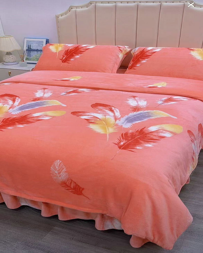 【亏本补贴】加厚牛奶印花四件套