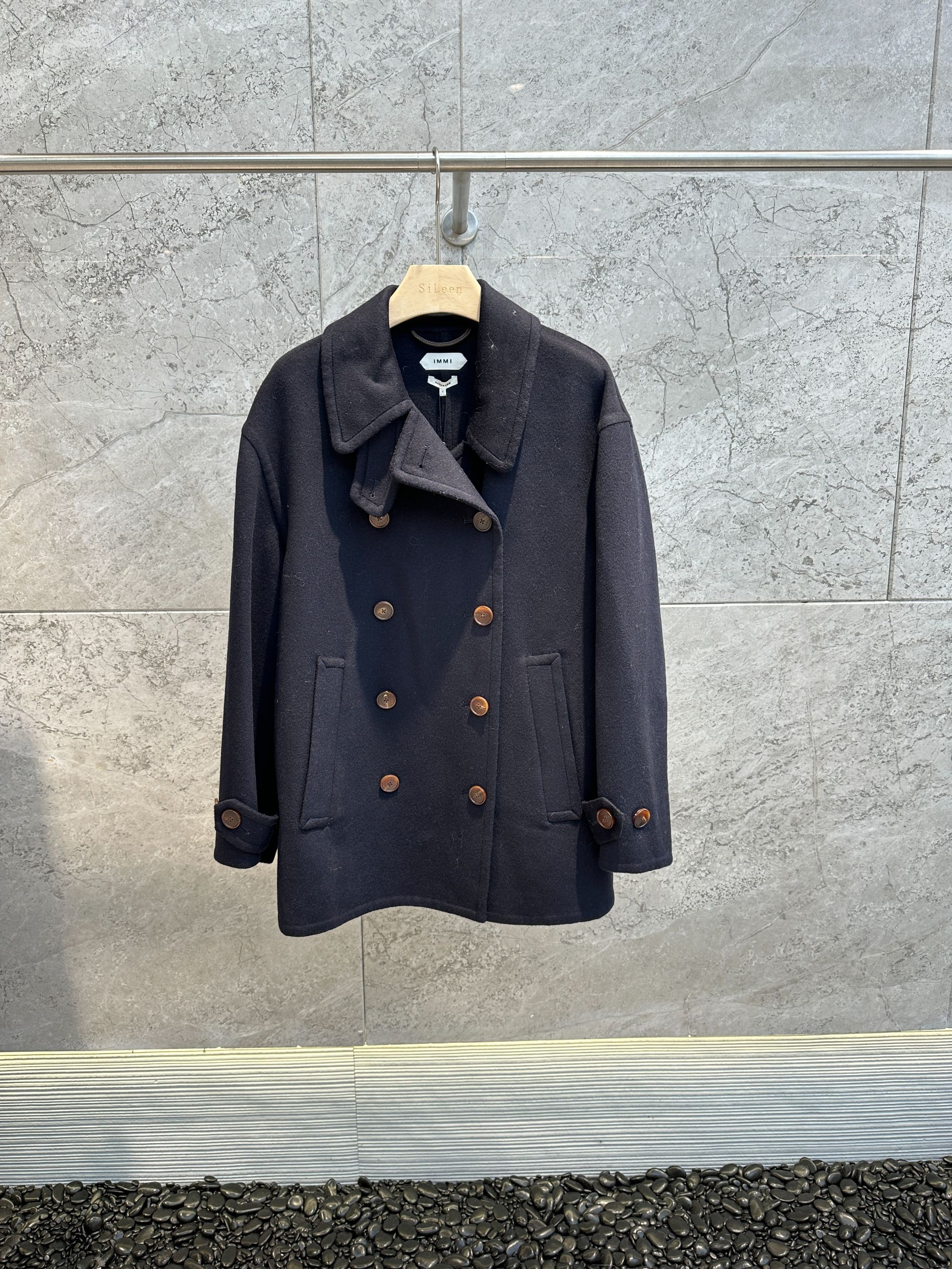 【immi】设计师品牌25冬新品双面呢双排扣外套1142X