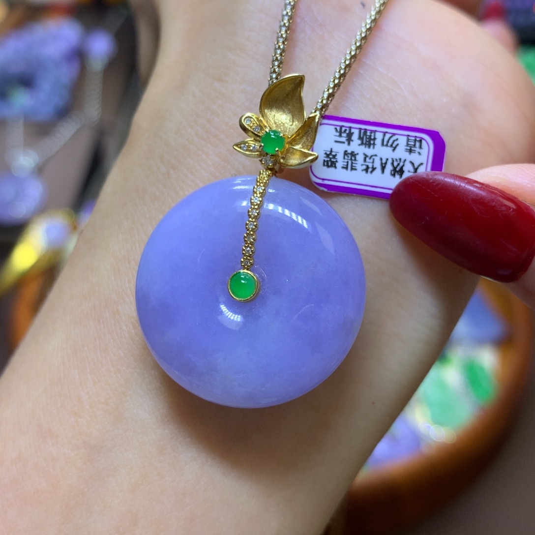 【闪购商品】翡翠颈饰18K金镶嵌翡翠