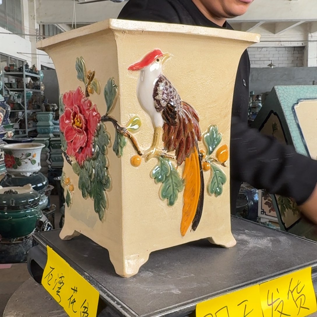 。一风堂石湾花盆 色差 小色点 内16*24