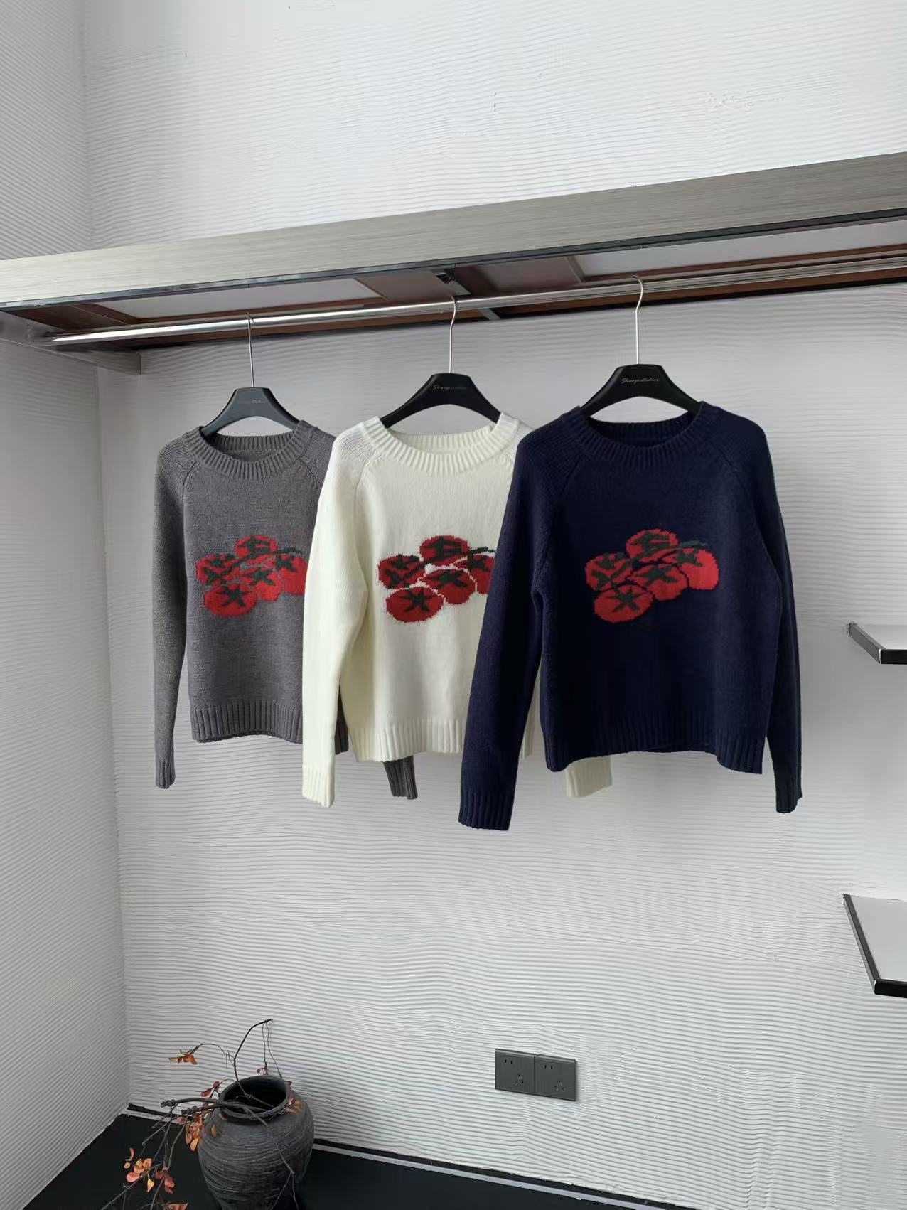 【阿凯自制】8539  韩系圆领减龄慵懒感针织上衣百搭毛衣（衣长60）