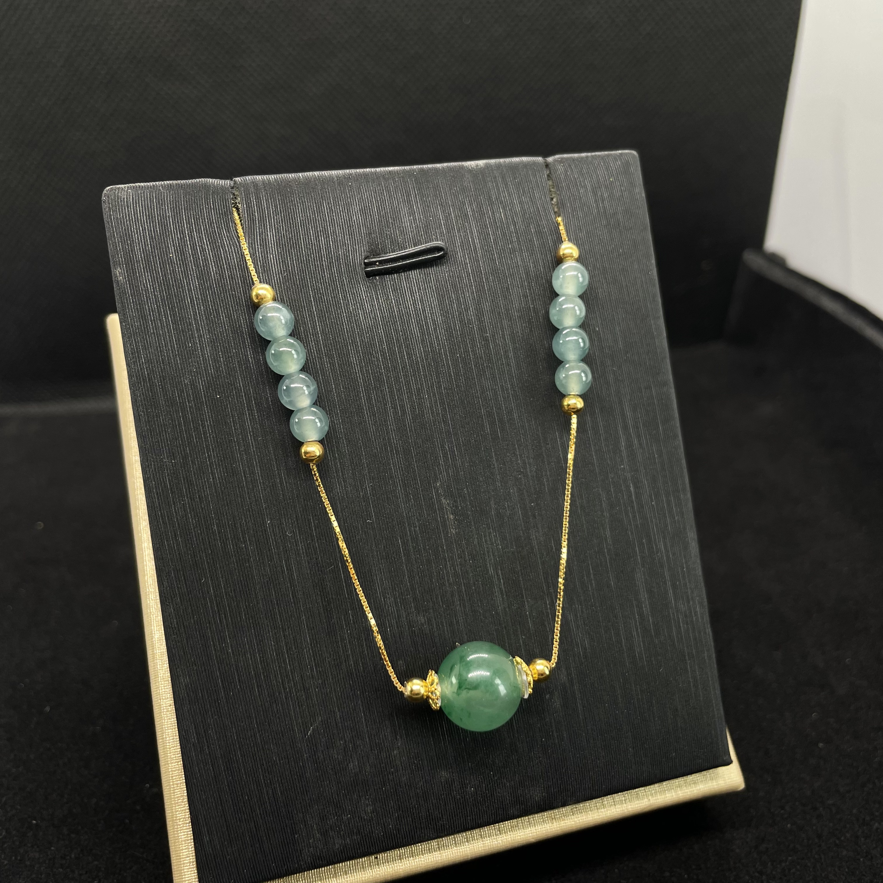 【只此青绿】高冰翡翠非洲翠项链S925 KT25042303