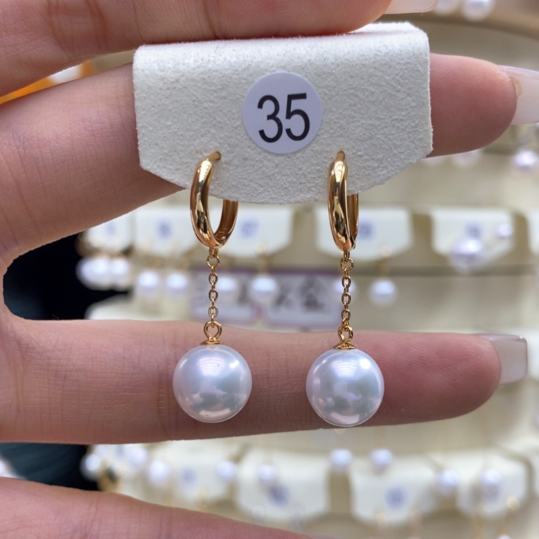 淡水珍珠耳饰银S925镶嵌