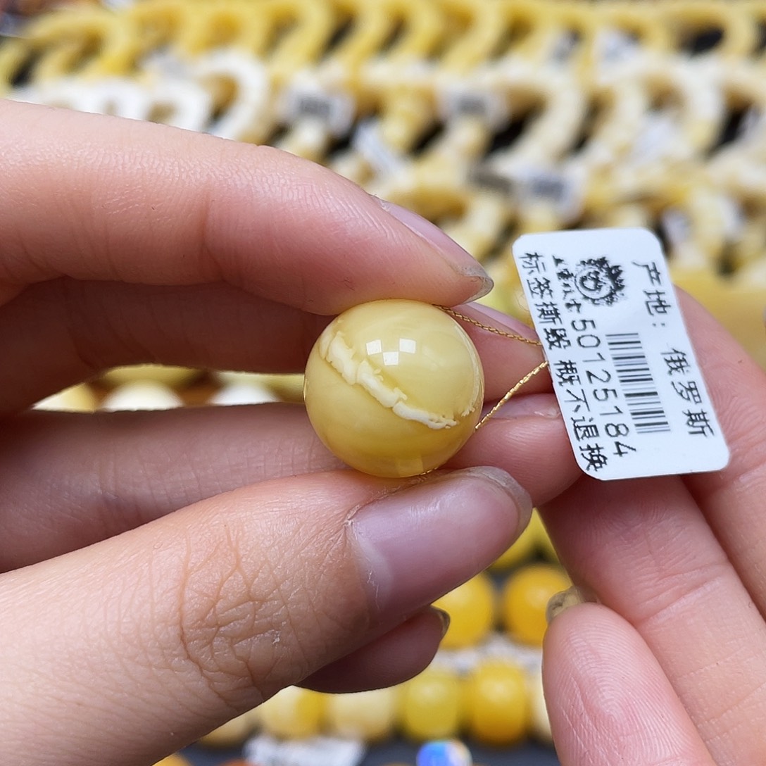 未镶嵌琥珀裸石圆珠15.2mm