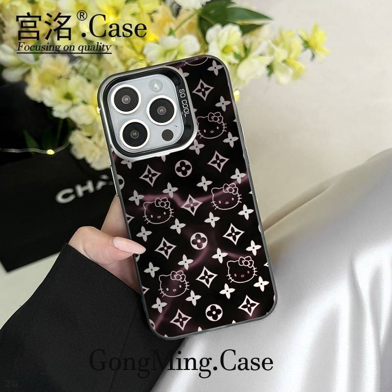 炫黑KT潮花彩银壳适用于iPhoneiPhone苹果16手机壳华为oppo小米手