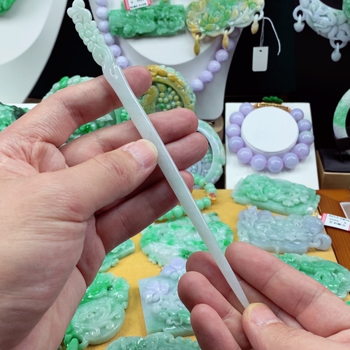 翡翠挂件未镶嵌翡翠发簪