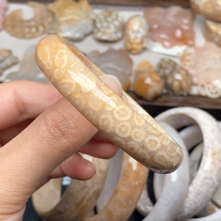 硅化珊瑚（珊瑚玉）手镯未镶嵌52.6