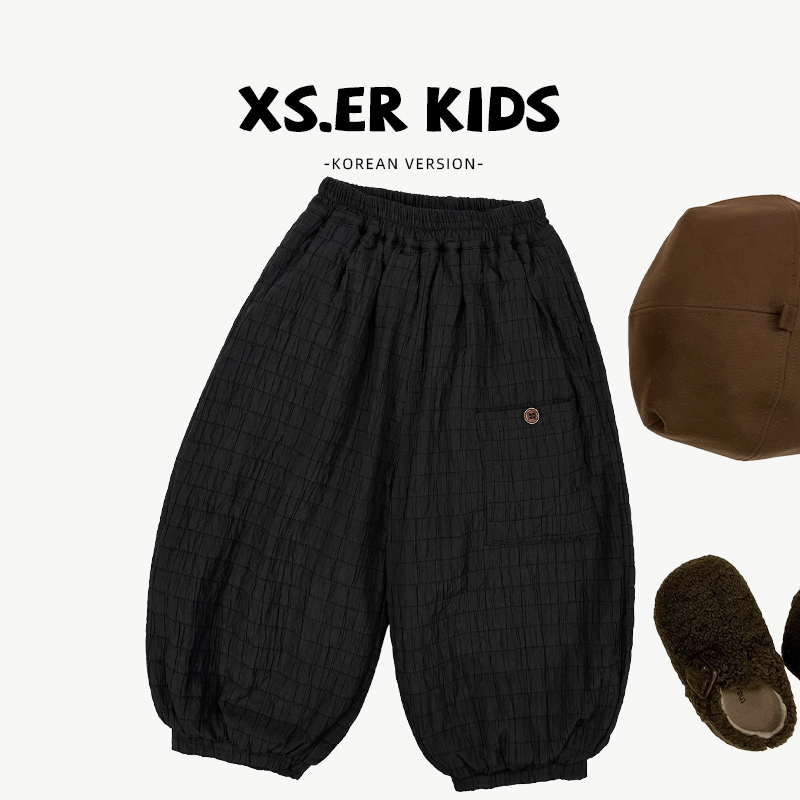 【小饭团】男女童韩系休闲裤子冬季时尚宽松保暖夹棉长裤HBB6203