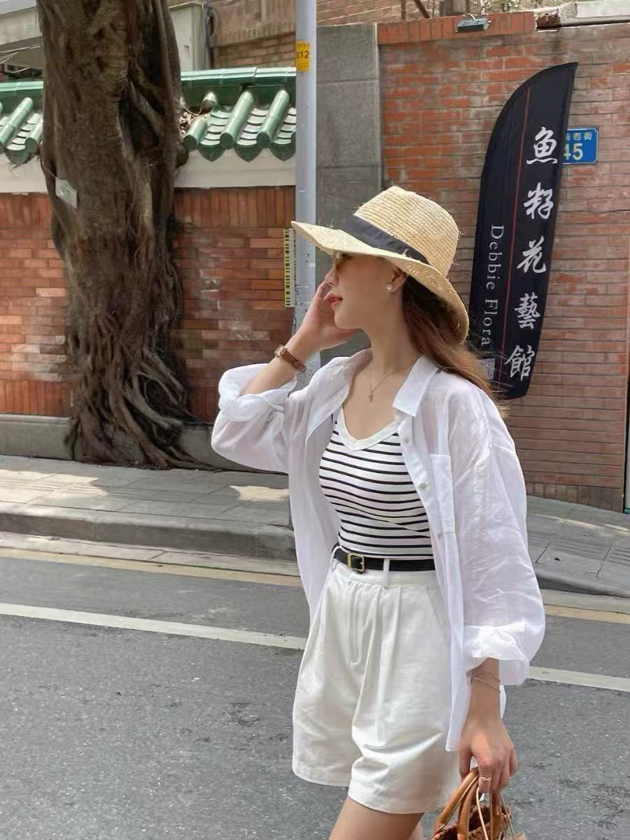 Coco 高品定制糖果色苎麻天丝防晒衬衫