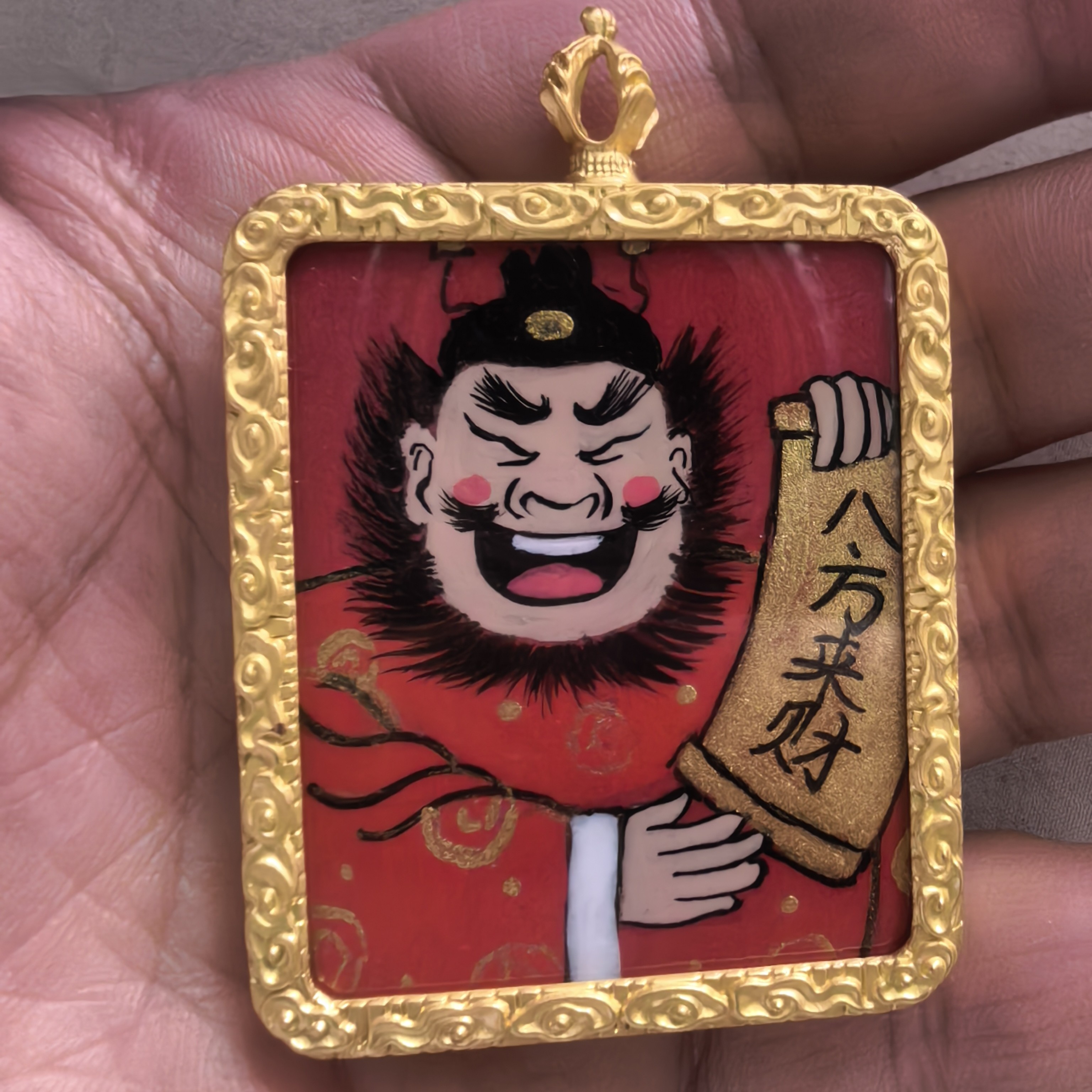 纯矿物质唐卡颜料钟馗百应财神适用手工创意中古精致工艺品大师