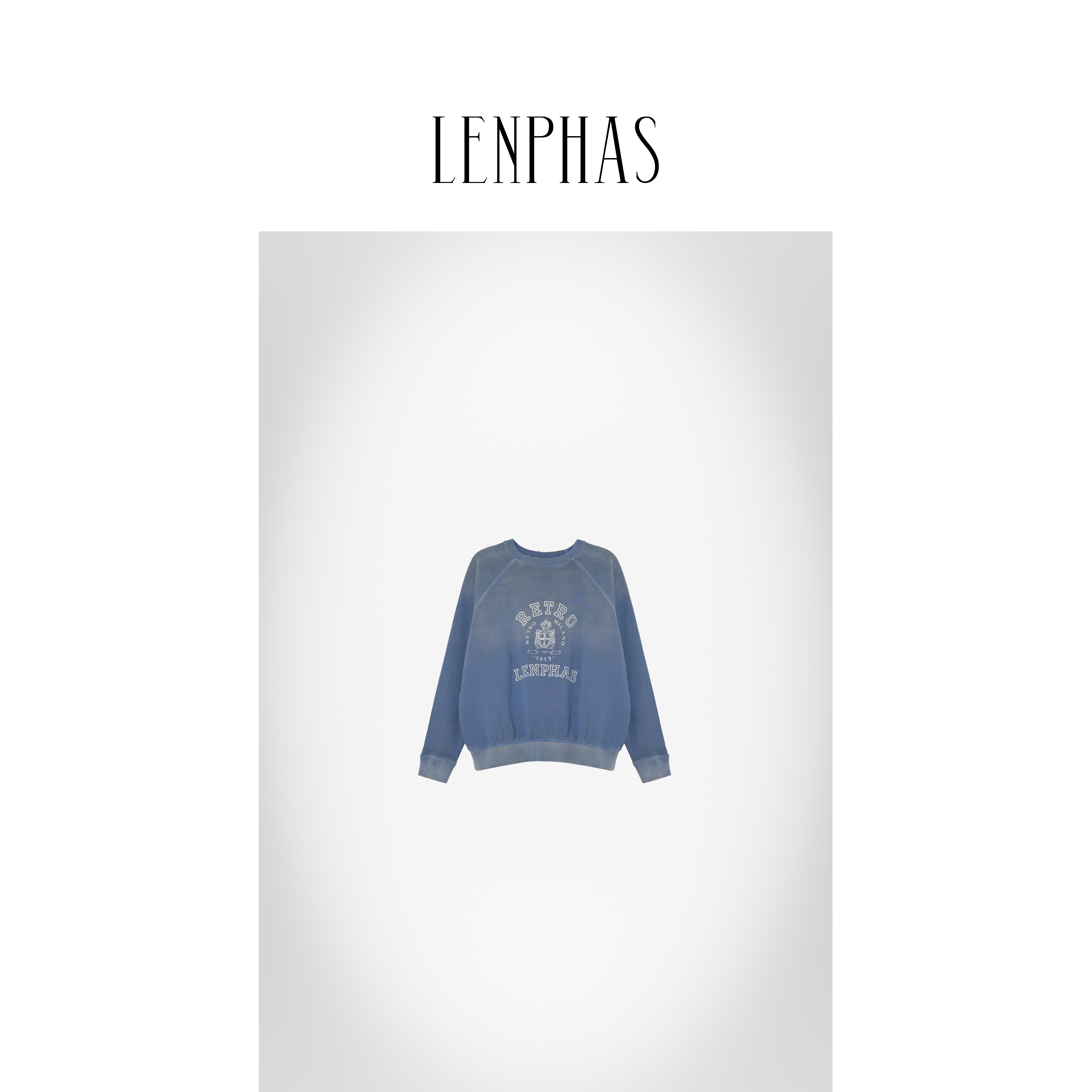 【LENPHAS】洗水蓝复古卫衣
