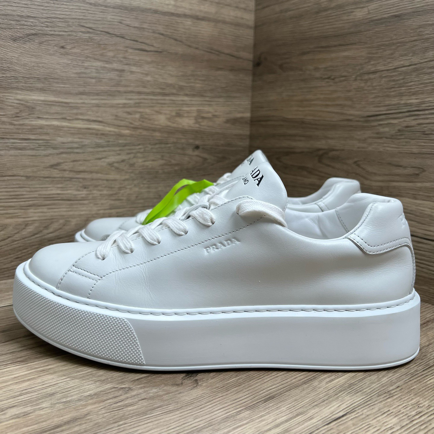 95新 Prada/普拉达 Marco 黑白厚底板鞋 43.5码/95新