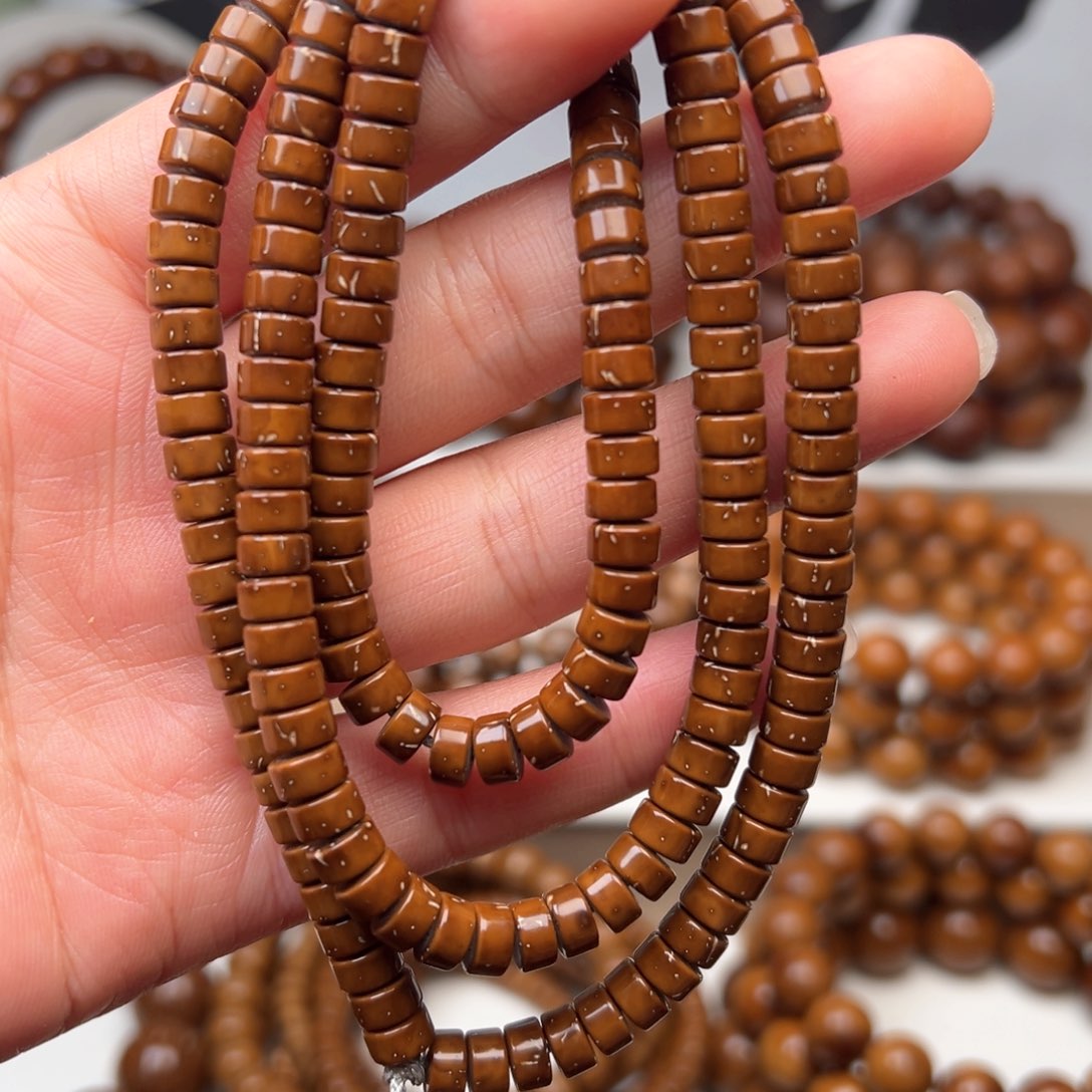 紫金鼠手串6x3.5纯肉实心药片脖褂练手款