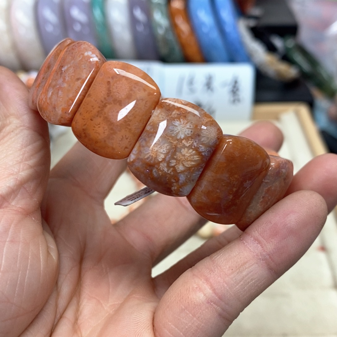 硅化珊瑚（珊瑚玉）手链未镶嵌?*007