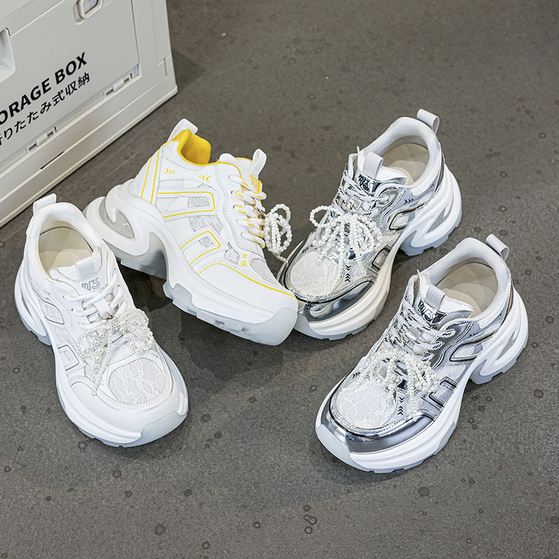 【伊卡登】7.5-10公分百搭春夏单网高帮鞋老爹鞋女ins鞋子网面潮鞋