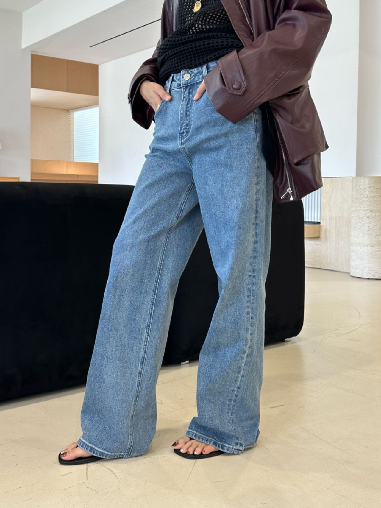 【2026年春款神牛2.0】水洗做旧百搭显瘦直筒微阔牛仔裤 Alter329