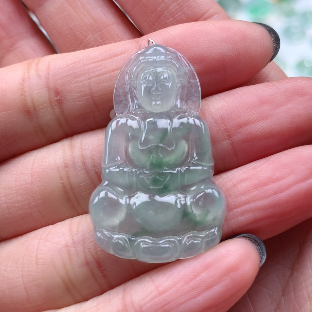翡翠吊坠(不含链)未镶嵌观音