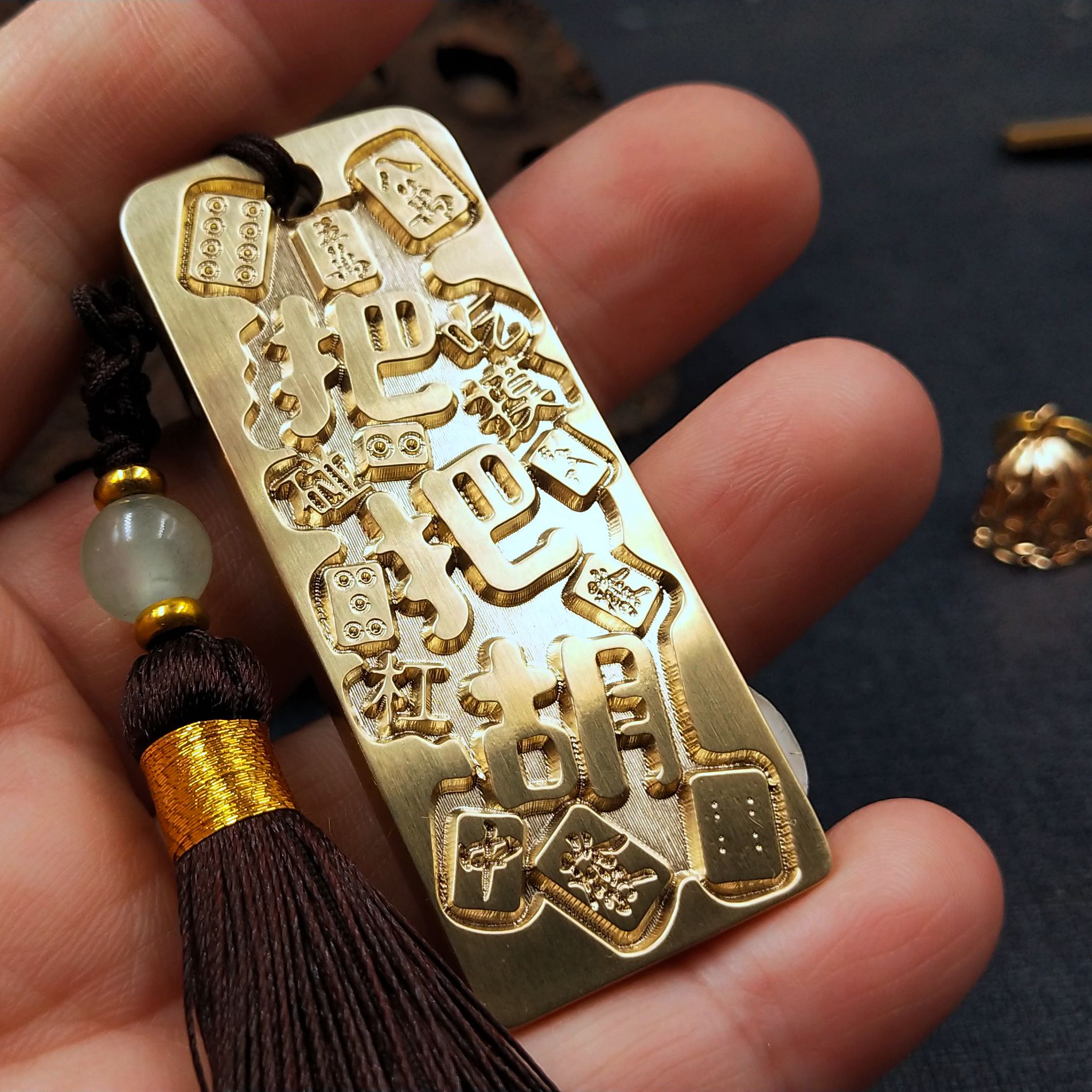 黄铜手把件牌友专属定制机床加工手工打磨抛光