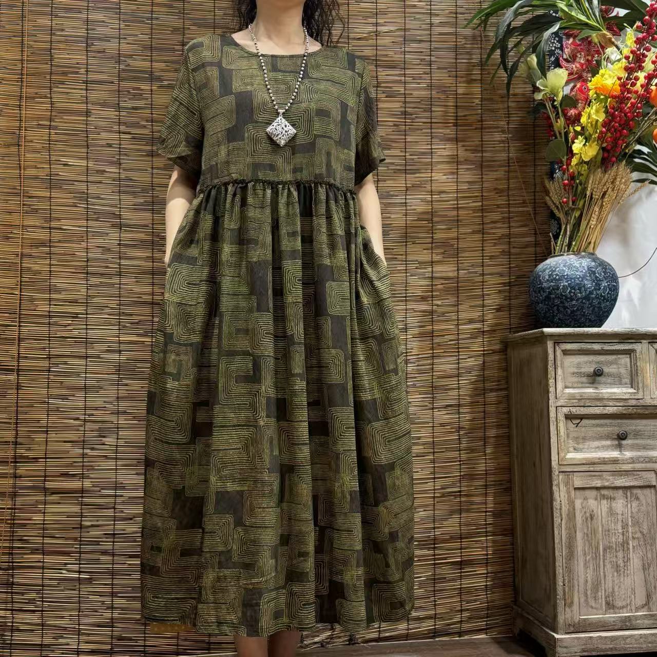 7327新款夏季洋气减龄优雅大方显瘦连衣裙QZ