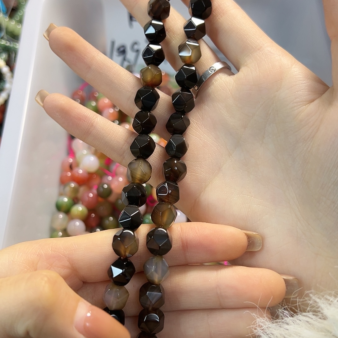 玛瑙/玉髓合金珠宝半成品咖玛瑙卡10一条