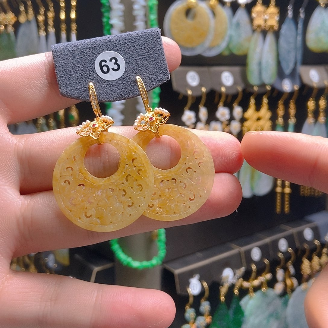 翡翠未镶嵌耳饰翡翠