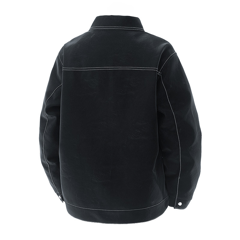 00801男士商务秋季休闲翻领长袖针织夹克