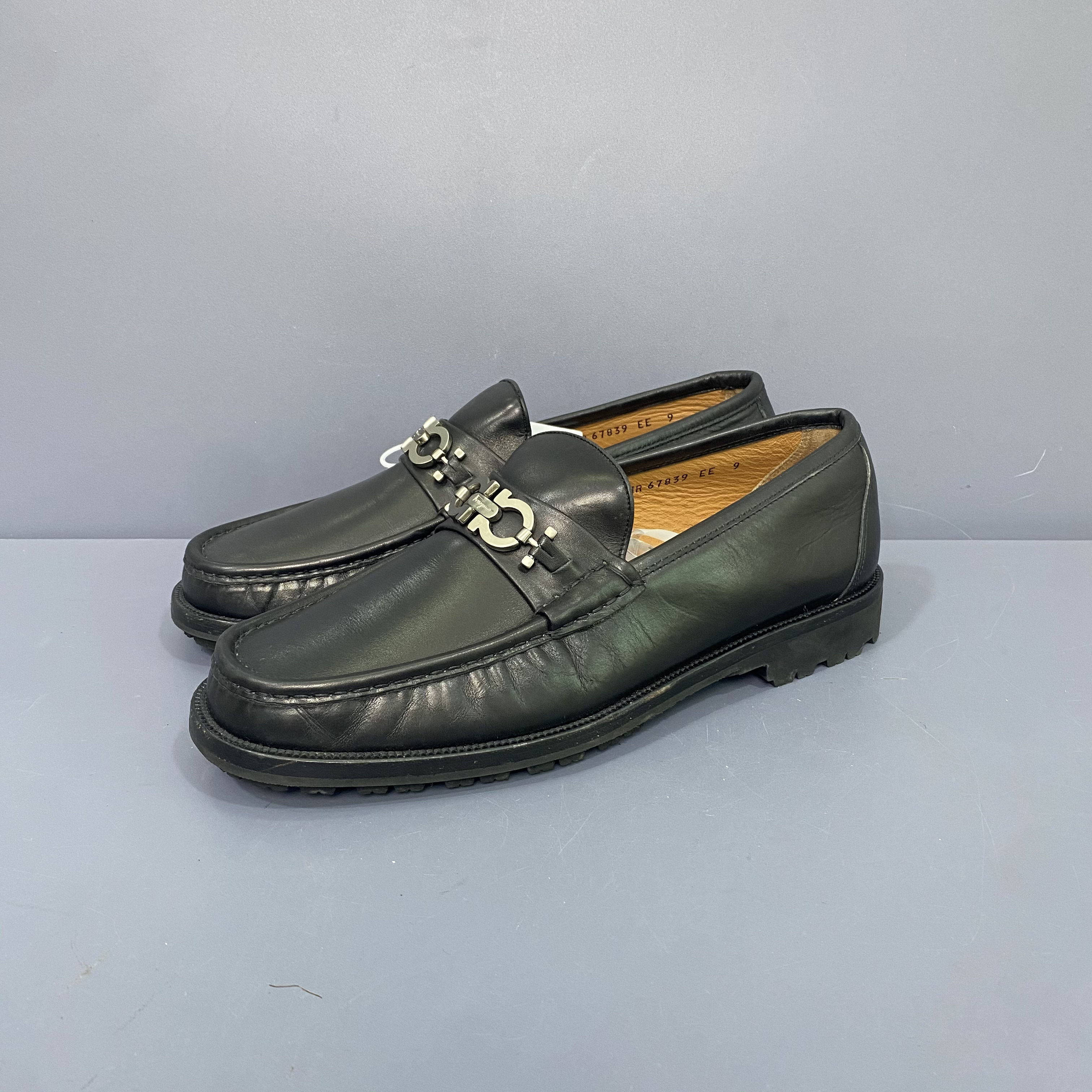 95新 FERRAGAMO/菲拉格慕 43码 菲拉格慕双扣皮鞋一脚蹬休闲鞋280