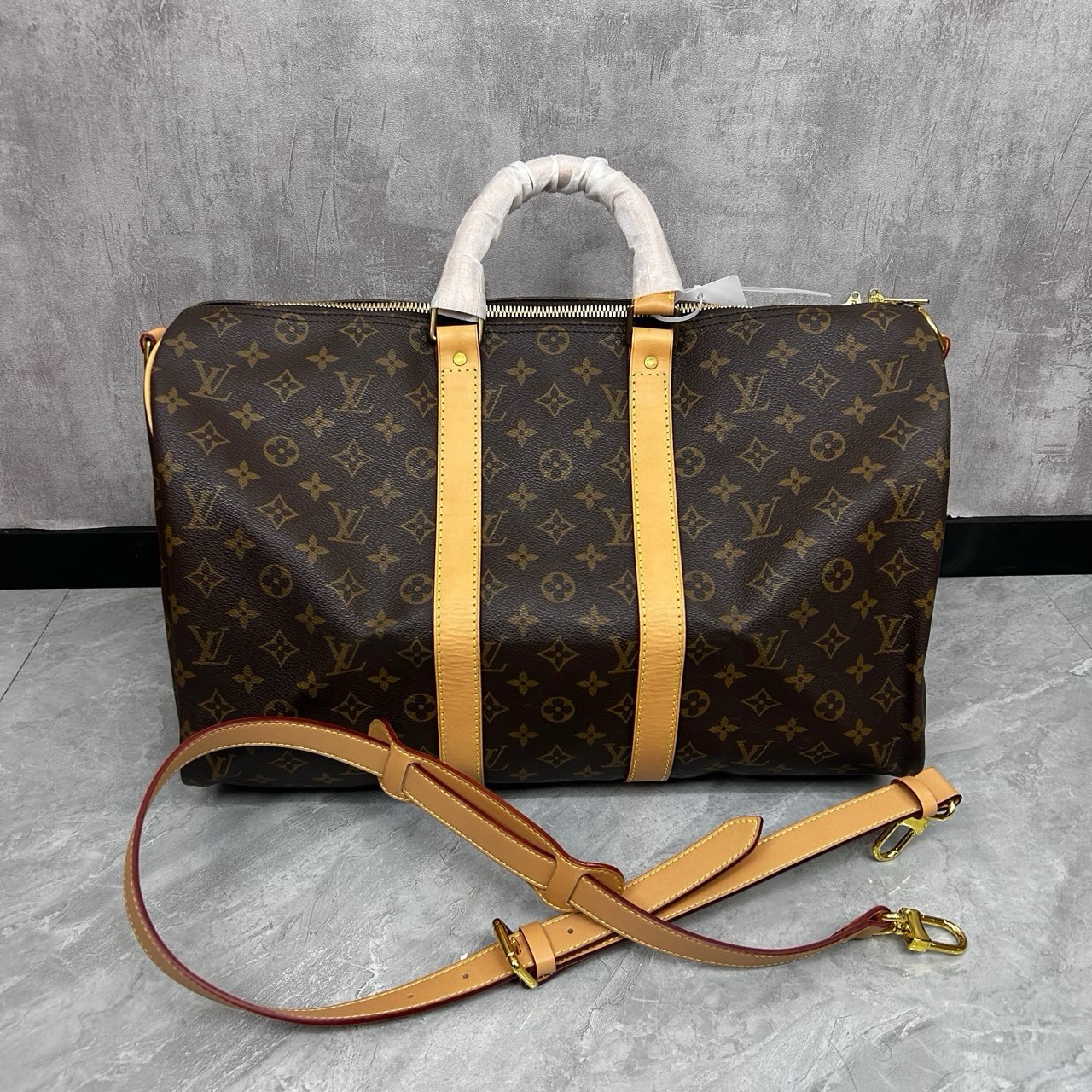 99新 LouisVuitton/路易威登 老花旅行袋kp45肩带款