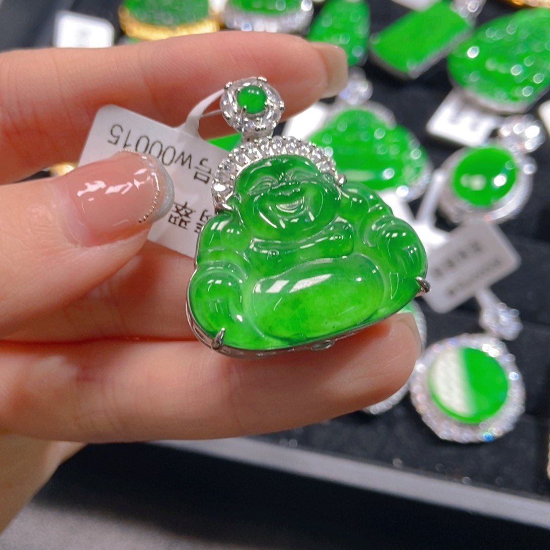 翡翠吊坠(不含链)银S925镶嵌
