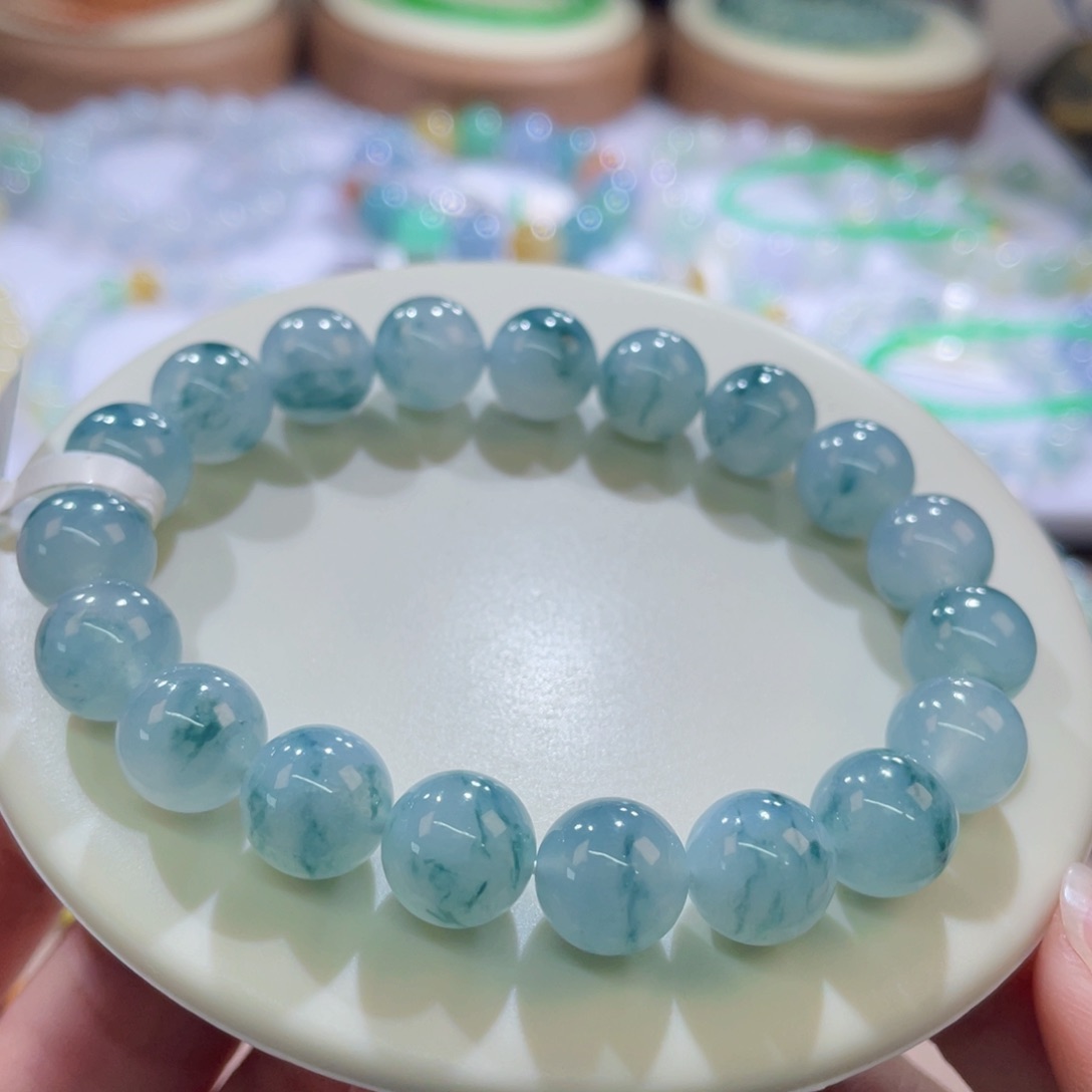 未镶嵌手链翡翠金丝蓝卡10
