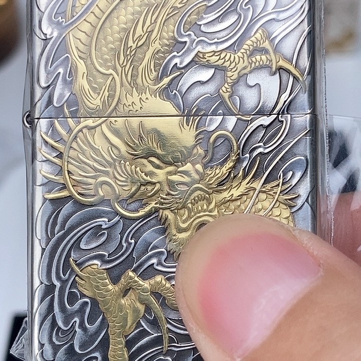 龙*镀金镀银龙行天下黄铜时刻经雕工艺