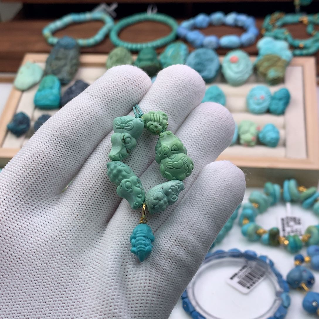 未镶嵌绿松石珠宝奇石小***°