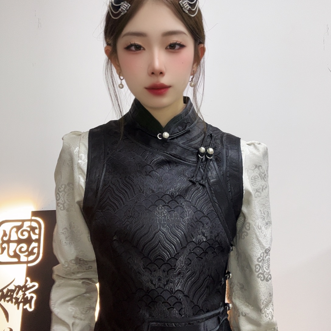 闪电购女装黑色马甲3XL